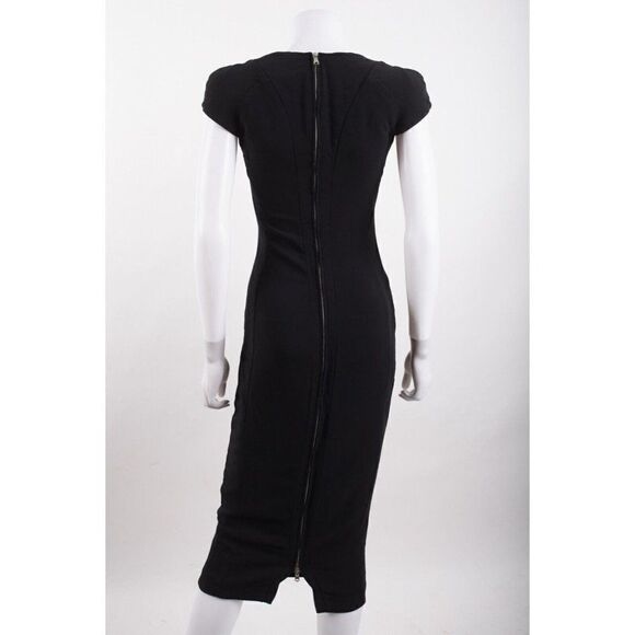 Antonio Berardi Womens Midi Cocktail Dress Black Sz 40 US 4 XS Fitted Pencil - Picture 5 of 6